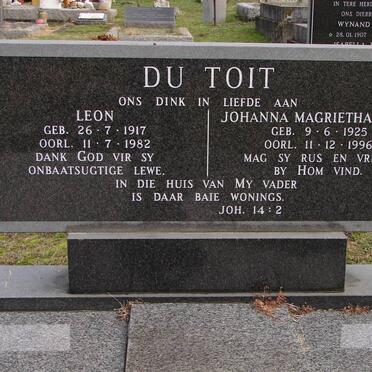 TOIT Leon, du 1917-1982 &amp; Johanna Magrietha 1925-1996