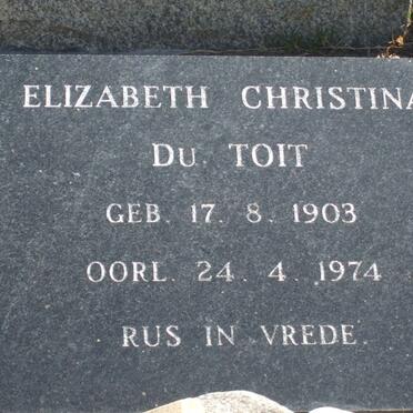 TOIT Elizabeth Christina, du 1903-1974
