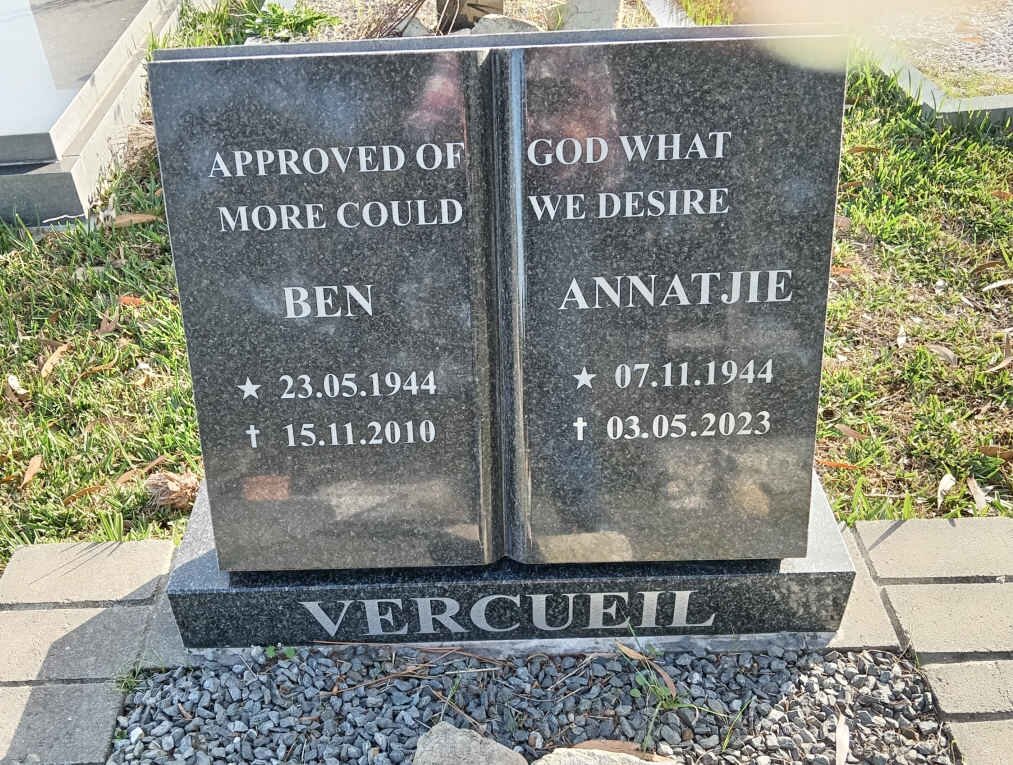 VERCUEIL Ben 1944-2010 & Annatjie 1944-2023