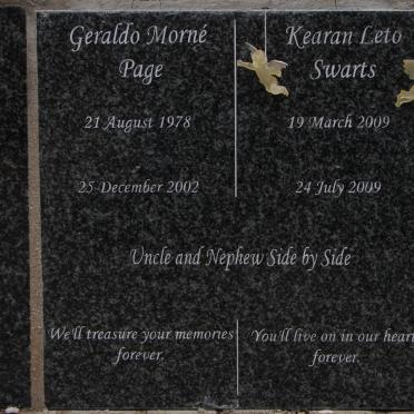 PAGE Geraldo Morne 1978-2002 :: SWARTS Kearan Leto 2009-2009