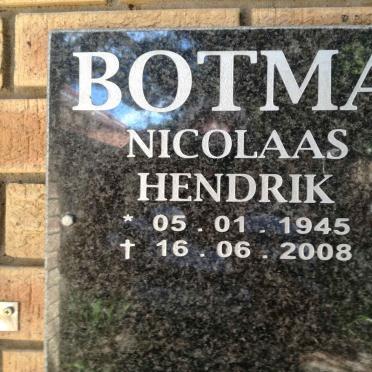 BOTMA Nicolaas Hendrik 1945-2008