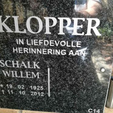 KLOPPER Schalk Willem 1925-2012