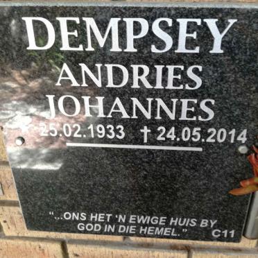 DEMPSEY Andries Johannes 1933-2014