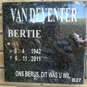 DEVENTER Bertie, van 1942-2011