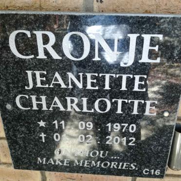 CRONJE Jeanette Charlotte 1970-2012