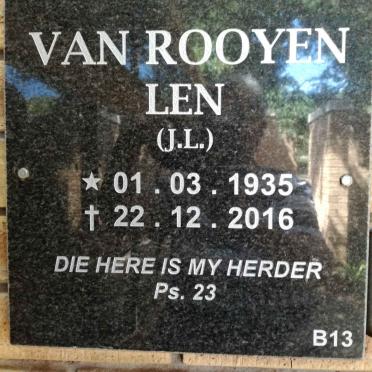 ROOYEN J.L., van 1935-2016