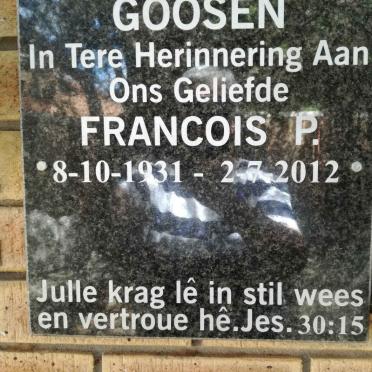 GOOSEN Francois P. 1931-2012