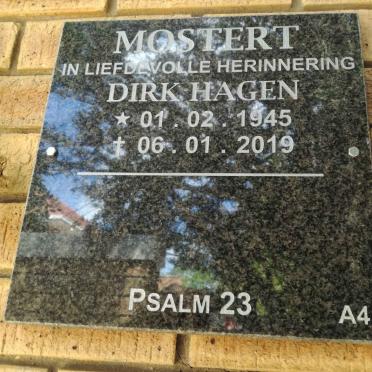 MOSTERT Dirk Hagen 1945-2019