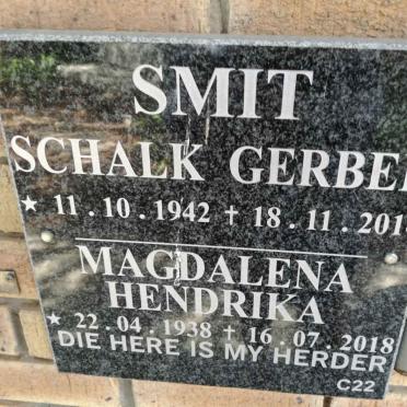 SMIT Schalk Gerber 1942-2014 &amp; Magdalena Hendrika 1938-2018