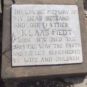 PIEDT Klaas 1876-1956