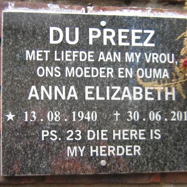 PREEZ Anna Elizabeth, du 1940-2017
