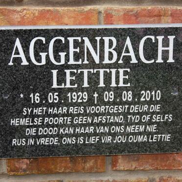 AGGENBACH Lettie 1929-2010