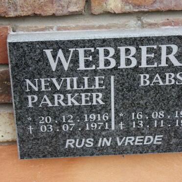 WEBBER Neville Parker 1916-1971 &amp; Babs 1920-1998