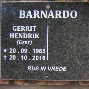 BARNARDO Gerrit Hendrik 1965-2016