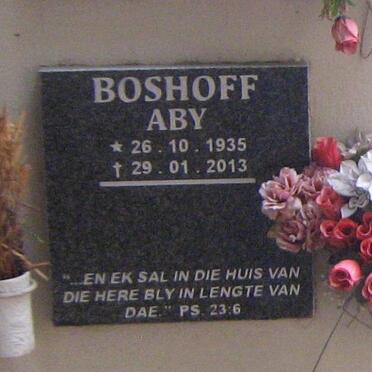 BOSHOFF Aby 1935-2013