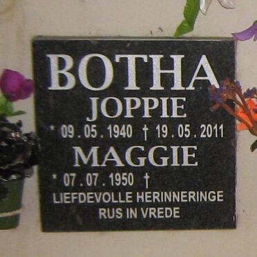 BOTHA Joppie 1940-2011 &amp; Maggie 1950-