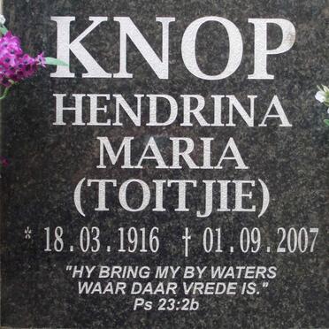 KNOP Hendrina Maria 1916-2007