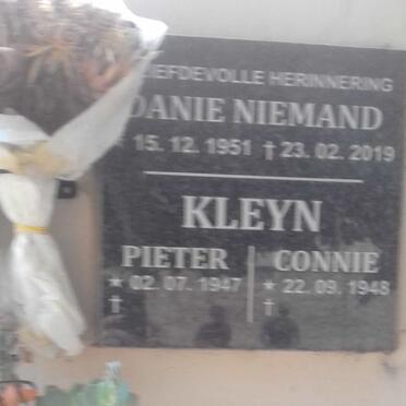 NIEMAND Danie 1951-2019 :: KLEYN Pieter 1947- :: KLEYN Connie 1948-
