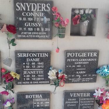 BOTHA Karin Maria 1964-2014 :: BOTHA Christiaan J. 1996-2017