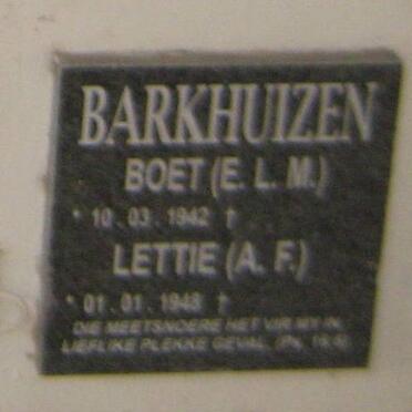 BARKHUIZEN E.L.M. 1942- &amp; A.F. 1948-