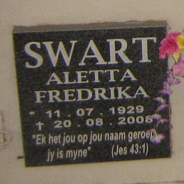 SWART Aletta Fredrika 1929-2008