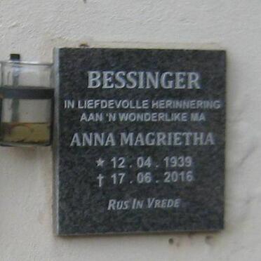 BESSINGER Anna Magrietha 1939-2016