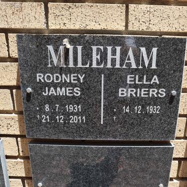 MILEHAM Rodney James 1931-2011 &amp; Ella Briers 1932-