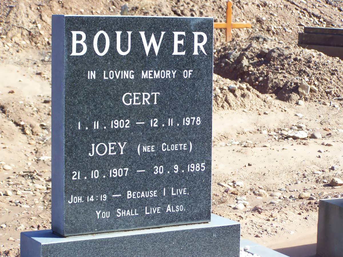 BOUWER Gert 1902-1978 &amp; Joey CLOETE 1907-1985