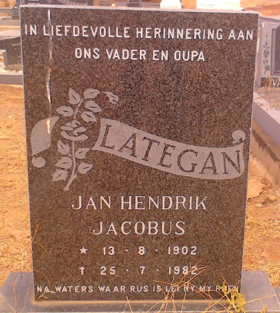 LATEGAN Jan Hendrik Jacobus 1902-1982