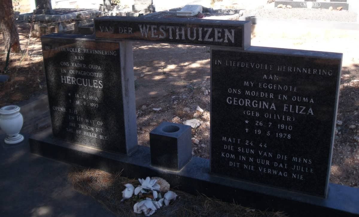 WESTHUIZEN Hercules, van der 1906-1993 &amp; Georgina Eliza OLIVIER 1910-1978