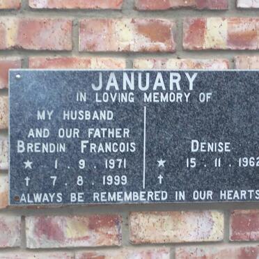 JANUARY Brenbin Francois 1971-1999 &amp; Denise 1962-
