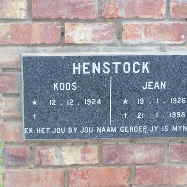 HENSTOCK Koos 1924- &amp; Jean 1926-1998 