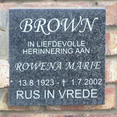BROWN Rowena Maria 1923-2002