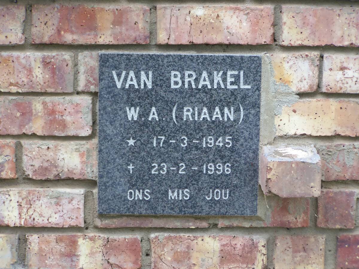 BRAKEL W.A., van 1945-1996