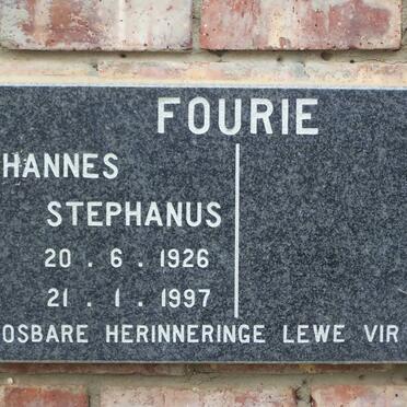 FOURIE Johannes Stephanus 1926-1997
