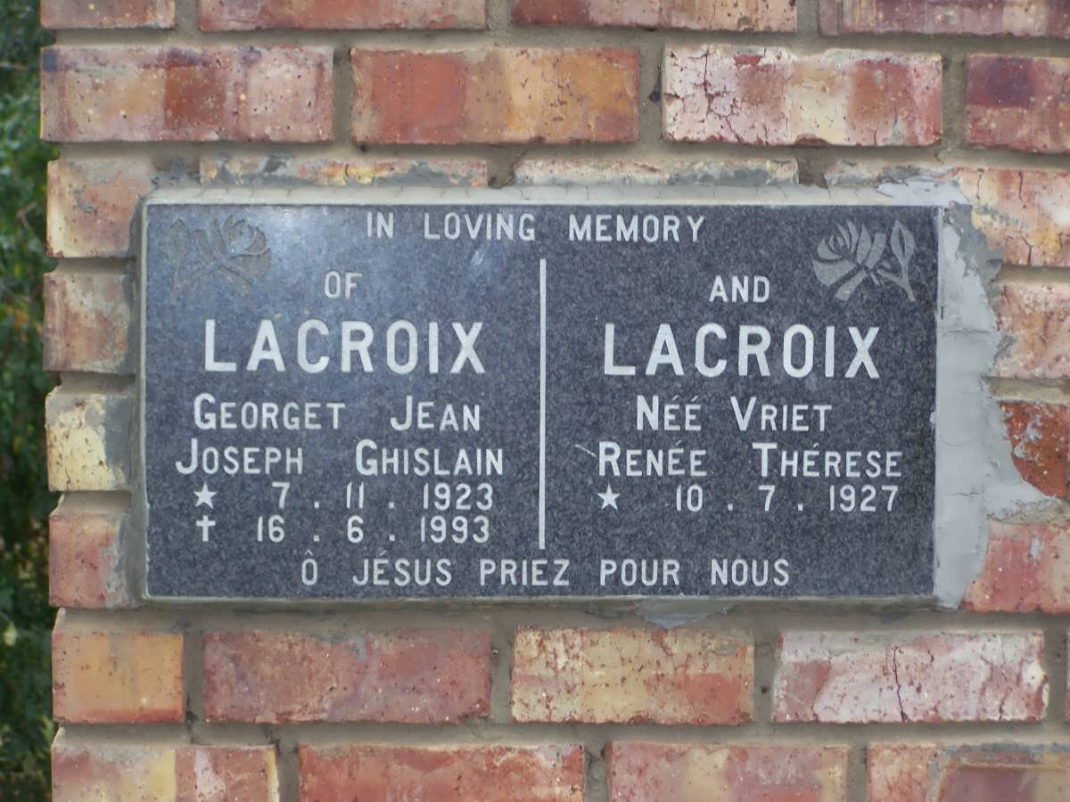 LACROIX Georget Jean Joseph Ghislain 1923-1993 &amp; Renee Therese VRIET 1927-