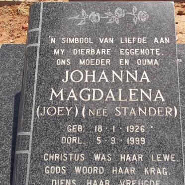 ? Johanna Magdalena nee STANDER 1926-1999