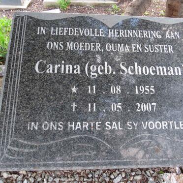 ? Carina nee SCHOEMAN 1955-2007