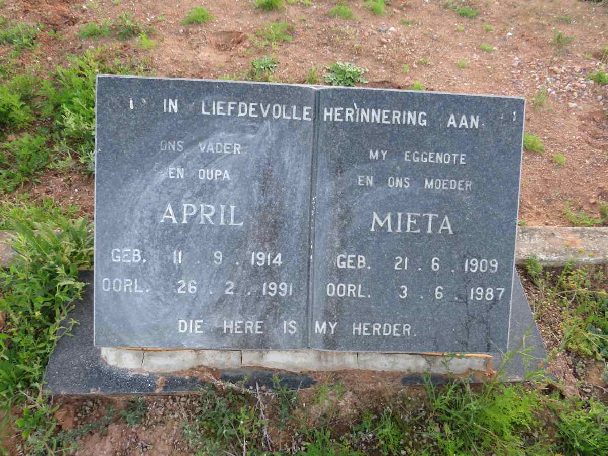 ? April 1914-1991 & Mieta 1909-1987