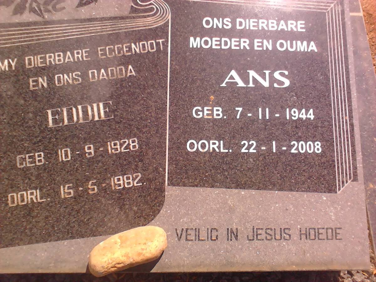? Eddie 1928-1982 &amp; Ans 1944-2008