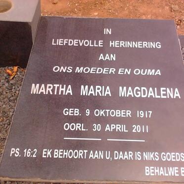? Martha Maria Magdalena 1917-2011