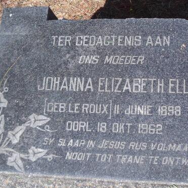 ? Johanna Elizabeth Ella nee LE ROUX 1898-1962