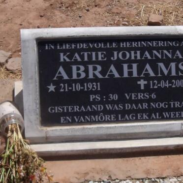ABRAHAMS Katie Johanna 1931-2006