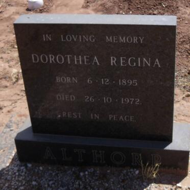 ALTHORP Dorothea Regina 1895-1972