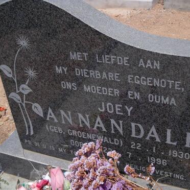 ANNANDALE Joey née GROENEWALD 1930-1996