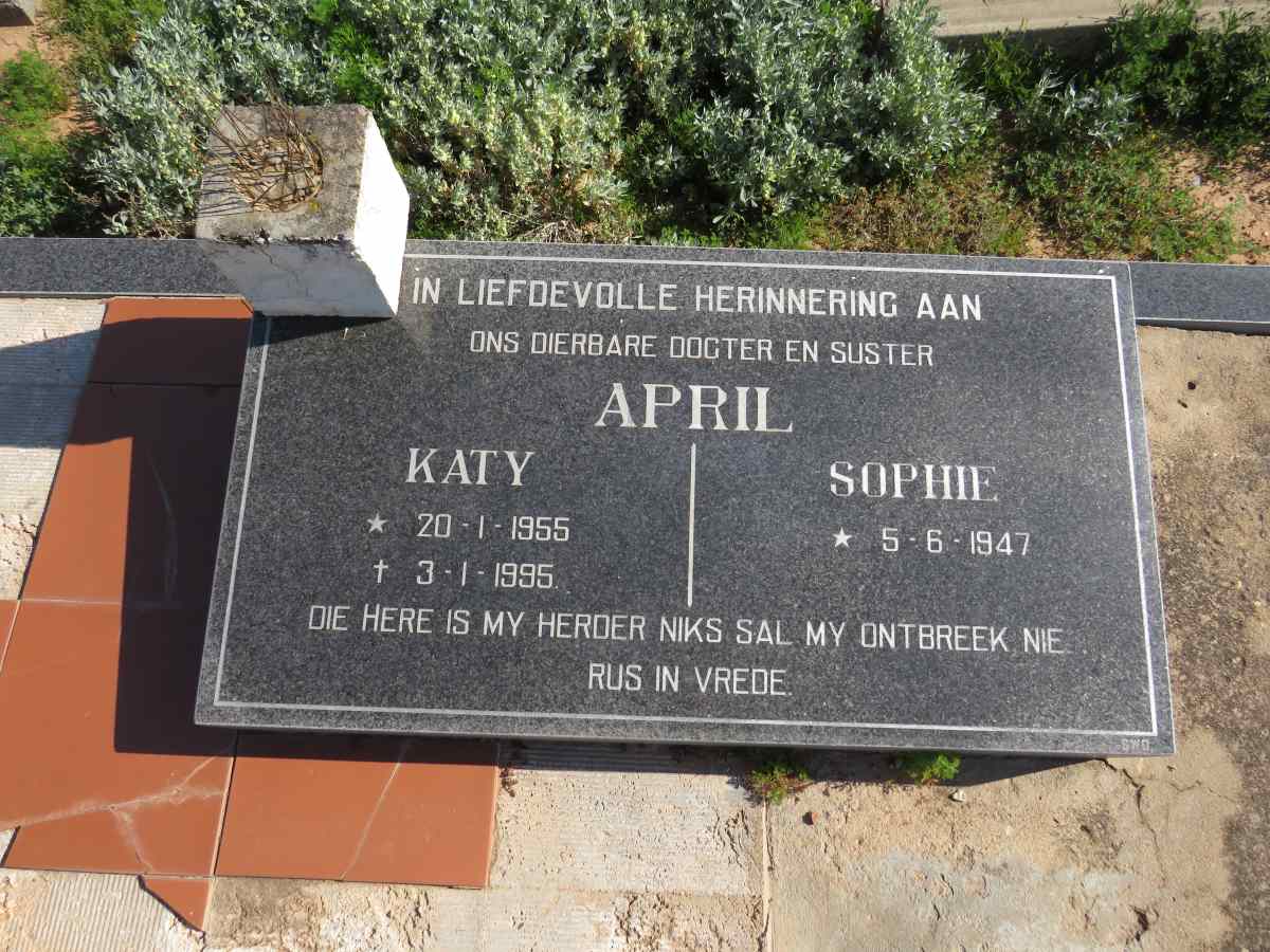 APRIL Sophie 1947- :: APRIL Katy 1955-1995