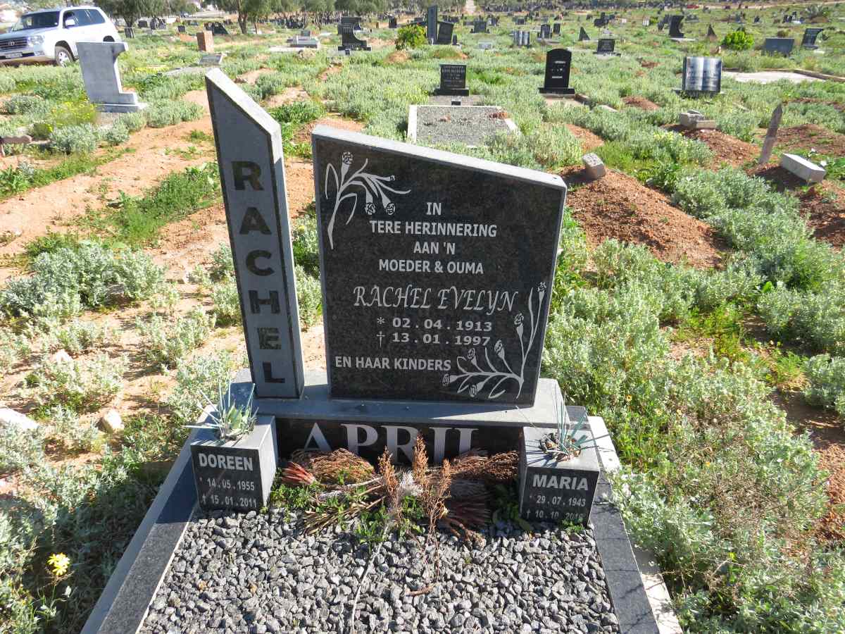 APRIL Rachel Evelyn 1913-1997 :: APRIL Maria 1943-2010 :: APRIL Doreen 1955-2011_1