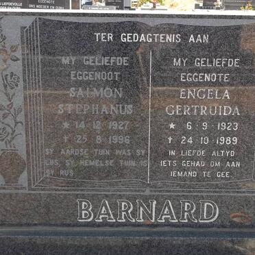 BARNARD Salmon Stephanus 1927-1996 &amp; Engela Gertruida 1923-1989