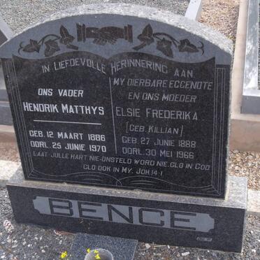 BENCE Hendrik Matthys 1886-1970 &amp; Elsie Frederika KILLIAN 1888-1966