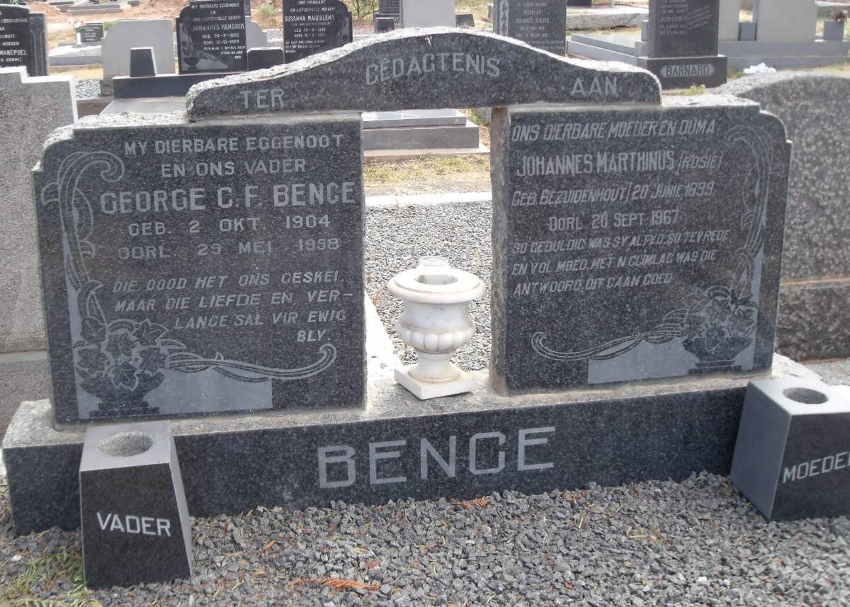 BENCE George C.F. 1904-1958 &amp; Johannes Marthinus BEZUIDENHOUT 1899-1967